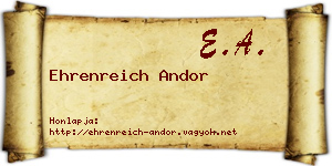Ehrenreich Andor névjegykártya